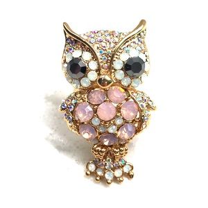 Custom crystal owl ring